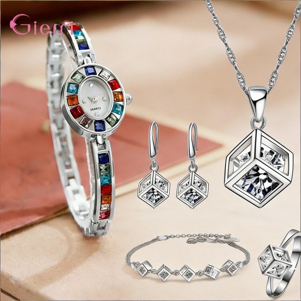 Best Jewelry Watches - Красивый комплект украшений из стерлингового серебра