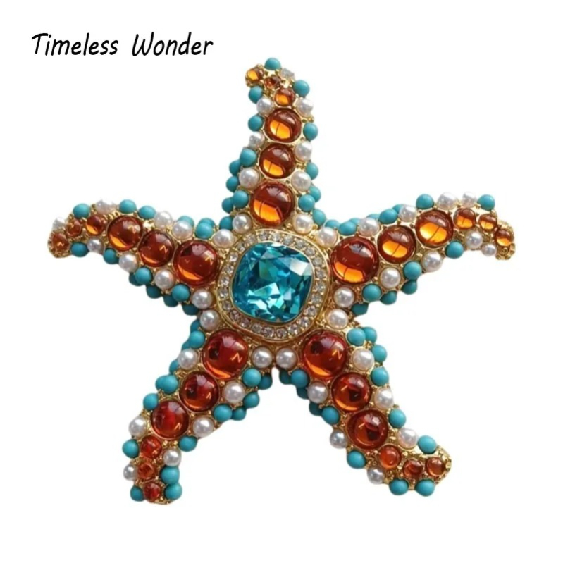 Vintage Brooch Pin - Вневременная Чудо Ретро Циркон Гео Стеклянная