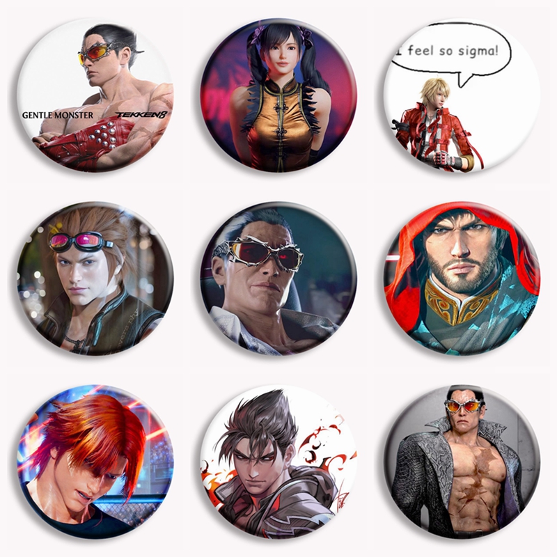 Vintage Brooch Pin - Горячая игра Tekken 8, персонаж аниме,